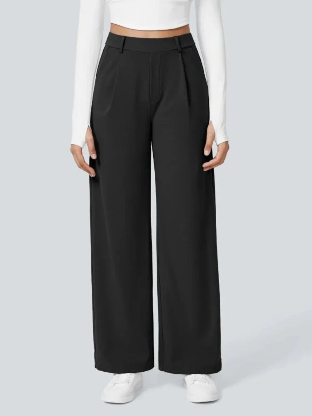 Halara Flex DayStretch High Waisted Pocket Straight Pants Black Size Large NWOT
